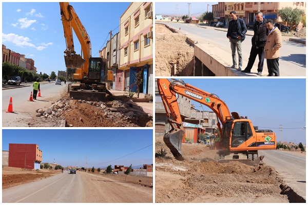 استمرار الأشغال المتعلقة بتهيئة المحاور الطرقية الرئيسية بزايو + صور