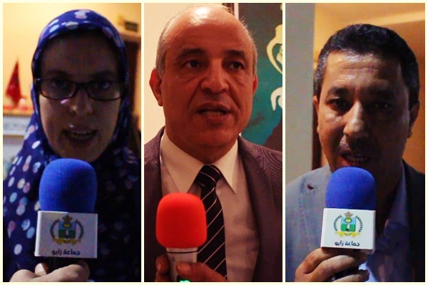 تصريحات : كل من النائب الثاني لرئيس جماعة زايو و السيدة المديرة الإقليمية للتعليم بالناظور والسيد ادريس بوجولة  رئيس غرفة الصناعة التقليدية لجهة الشرق على هامش حفل توزيع الجوائز لفائدة التلميذات والتلاميذ المتفوقين في الإمتحانات الإشهادية برسم الموسم الدراسي 2018/2019