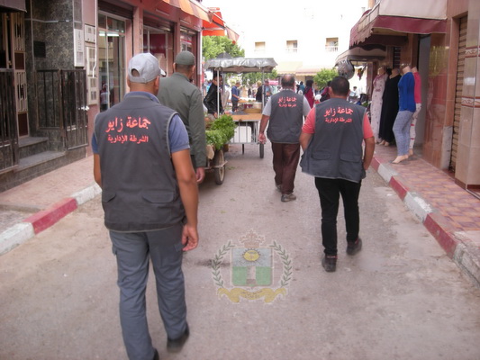 مصلحة الشرطة الإدارية التابعة لجماعة زايو تستمر في عملية تحرير الملك العام