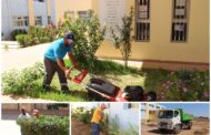 مصلحة النظافة تقوم بعملية تنظيف و تشذيب الأشجار بالثانوية التأهيلية الجديدة لزايو
