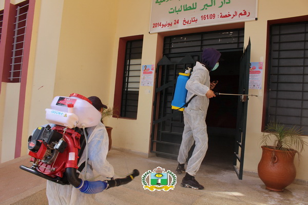 صور .. عملية تعقيم جميع مرافق مؤسسة دار البر بزايو