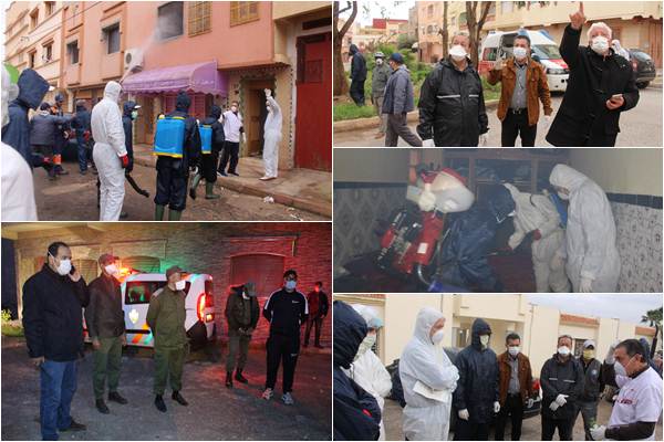 جماعة زايو تعقم منزلين كان يرتادهما شخص مصاب بفيروس 
