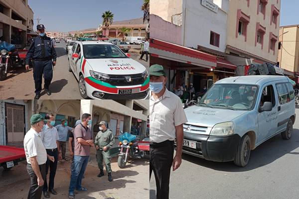 الشرطة الإدارية بزايو و بتنسيق مع السلطة المحلية  تقوم بحملات تحسيسية في اطار التدابير الإحترازية للوقاية من فيروس كورونا.
