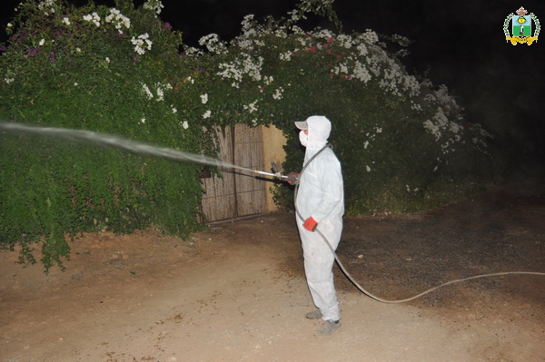 جماعة زايو تواصل حملات رش المبيدات للقضاء على الحشرات الضارة “ البعوض والناموس”